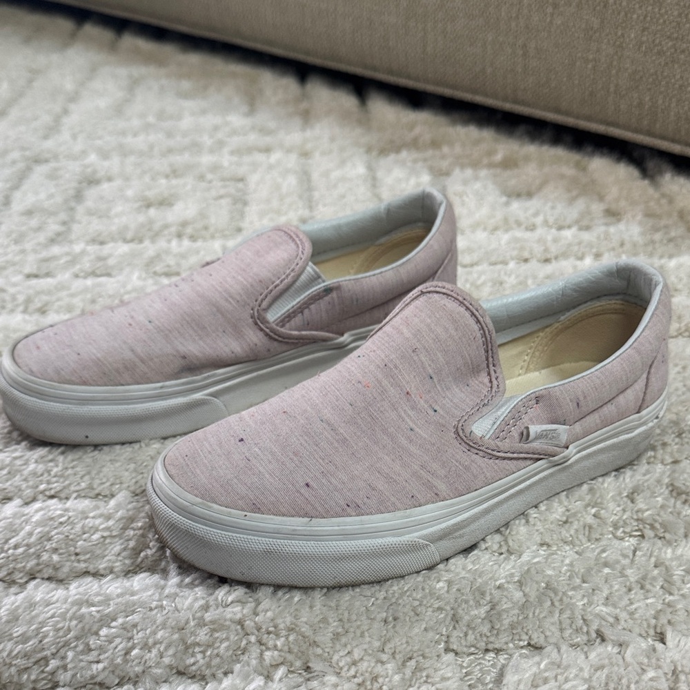 Authentic VANS size 5 women’s pink speckled slip ons